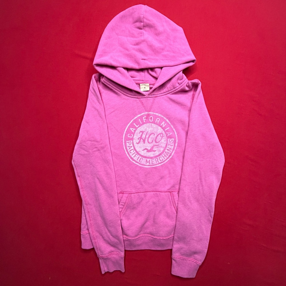 Hollister California Pacific Merchants HCO Pink Graphic Hoodie Y2K Vintage Style